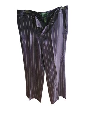 Ladies Lauren Ralph Lauren Silk Navy Pinstripe Dress Trousers